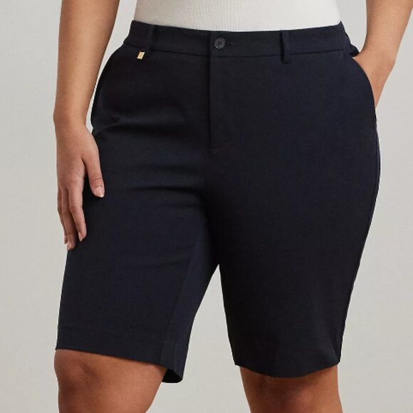Lauren Ralph Lauren Plus-Size Stretch Cotton Shorts - Picture 1 of 3